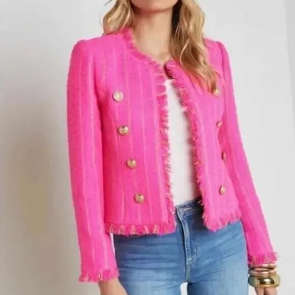 NEW, L'Agence Tinlee Jacket in Pink and Gold Size 2 - Picture 1 of 7